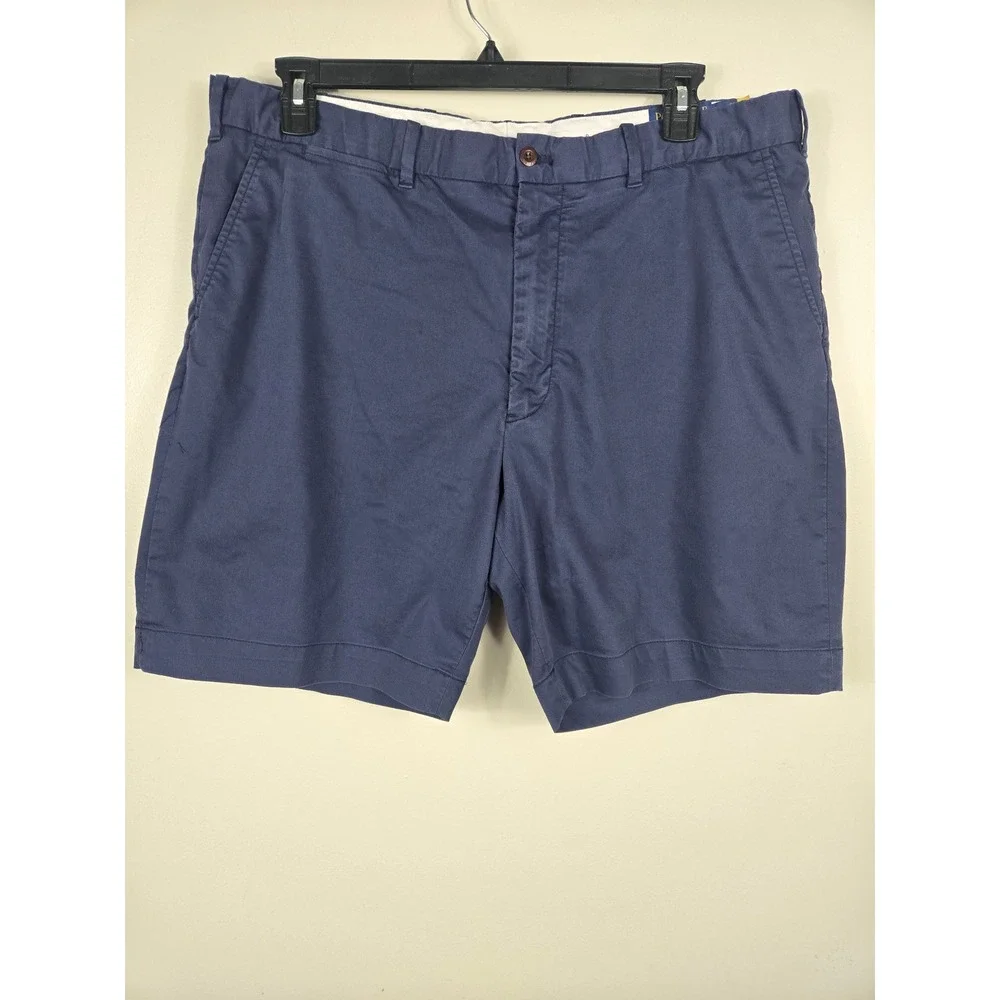 Polo Golf Ralph Lauren Mens 38 Navy Blue Classic Fit Cotton Blend Chino Shorts